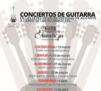 Els estudiants del màster en Interpretació de Guitarra Clàssica de la UA oferiran set concerts en les Seus i Aules de la UA per tota la província