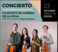Aigües d'Alacant commemora el seu 121 Aniversari amb un concert al Teatre Principal a càrrec del Quartet de Corda de l'OFUA