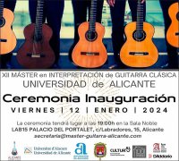 Comienza la duodécima edición del Máster en Interpretación de guitarra clásica de la UA