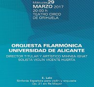 Comença el cicle de Concert de Primavera de l'Orquestra Filharmònica de la UA a Oriola